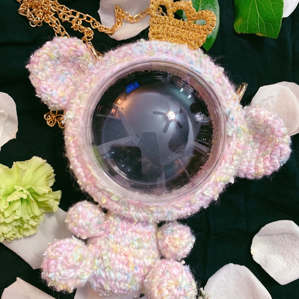 Handmade Teddy Shape Crossbody Bag